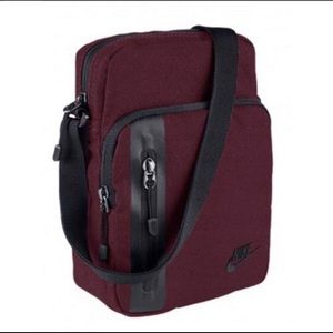 Unisex Tech Burgundy Small Items Crossbody Bag